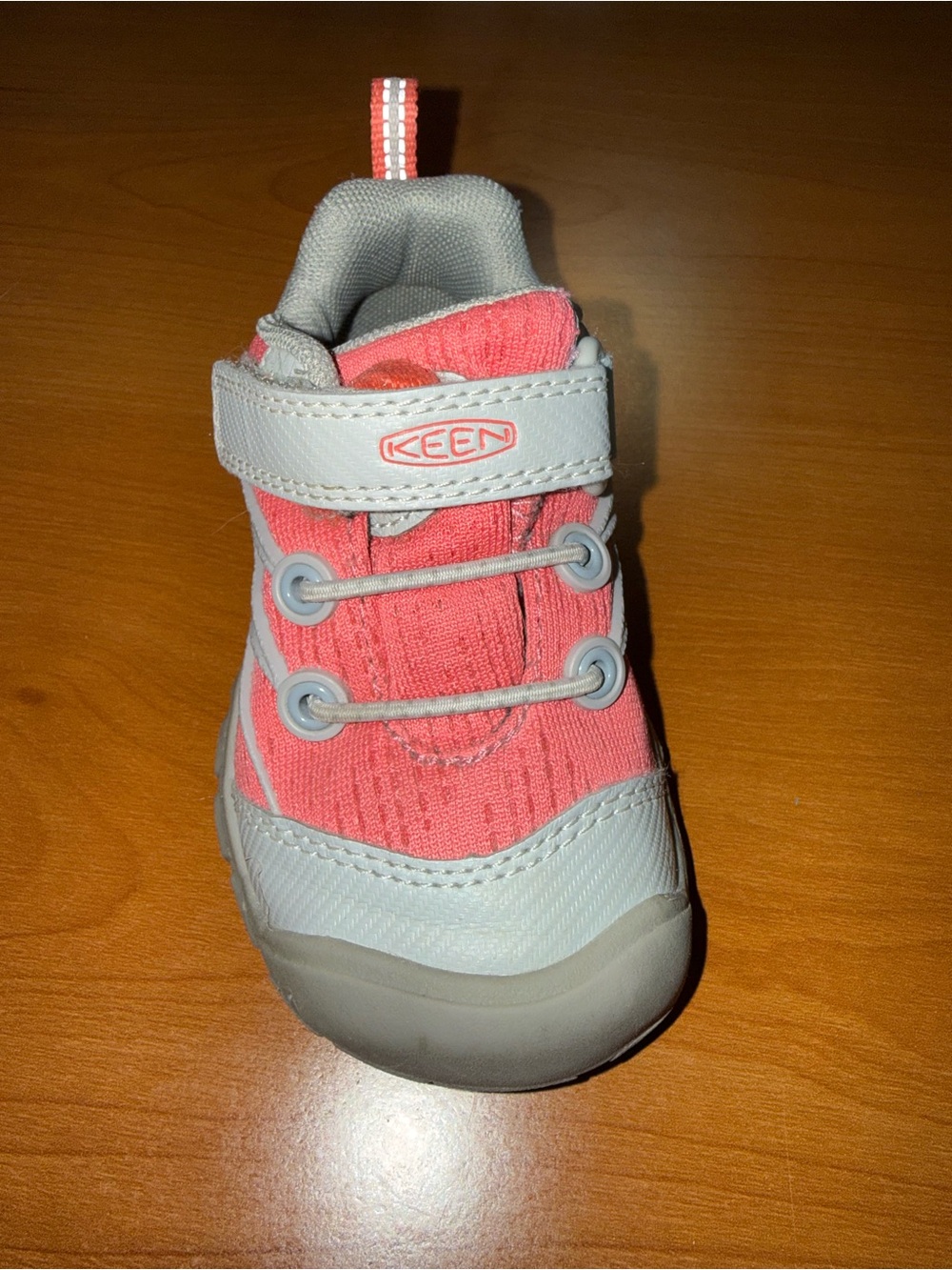 Keen Kids Coral Pink and Light Gray Athletic Sneakers - Picture 5 of 7